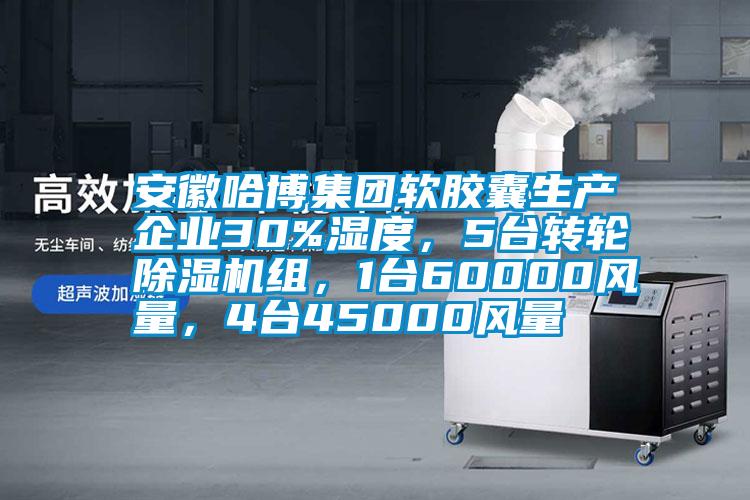 安徽哈博集團(tuán)軟膠囊生產(chǎn)企業(yè)30%濕度，5臺轉(zhuǎn)輪除濕機(jī)組，1臺60000風(fēng)量，4臺45000風(fēng)量