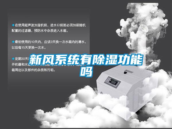 新風系統有除濕功能嗎
