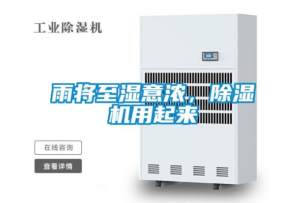 雨將至濕意濃，除濕機用起來