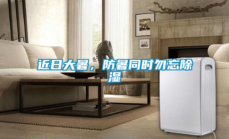 近日大暑，防暑同時勿忘除濕