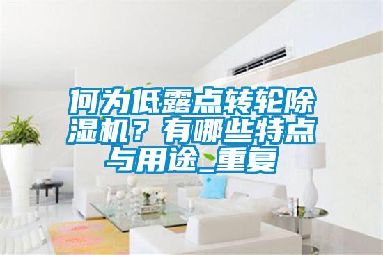 何為低露點轉輪除濕機？有哪些特點與用途_重復