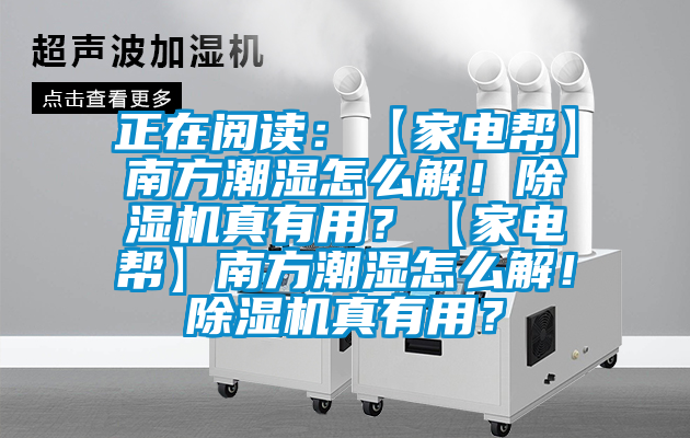 正在閱讀：【家電幫】南方潮濕怎么解！除濕機真有用？【家電幫】南方潮濕怎么解！除濕機真有用？