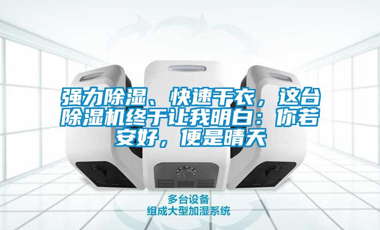 強(qiáng)力除濕、快速干衣，這臺(tái)除濕機(jī)終于讓我明白：你若安好，便是晴天