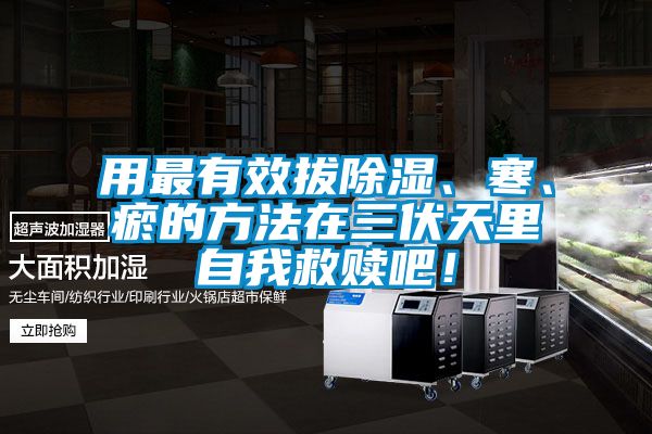 用最有效拔除濕、寒、瘀的方法在三伏天里自我救贖吧！