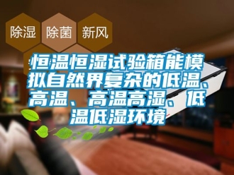 知識百科恒溫恒濕試驗箱能模擬自然界復雜的低溫、高溫、高溫高濕、低溫低濕環境