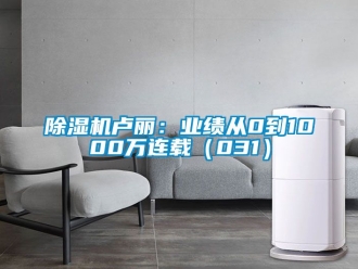 行業新聞除濕機盧麗：業績從0到1000萬連載（031）