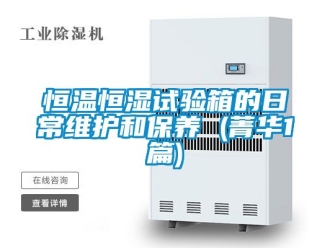知識(shí)百科恒溫恒濕試驗(yàn)箱的日常維護(hù)和保養(yǎng) (菁華1篇)