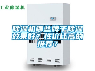 行業新聞除濕機哪些牌子除濕效果好？性價比高的推薦？