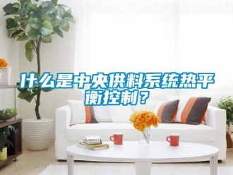 知識百科什么是中央供料系統熱平衡控制？