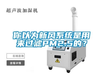 行業新聞你以為新風系統是用來過濾PM2.5的？