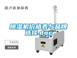 企業新聞除濕機價格表與品牌選擇.doc