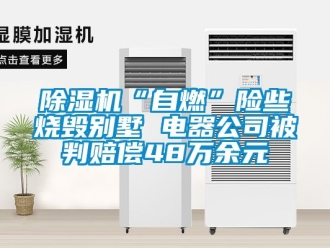 企業新聞除濕機“自燃”險些燒毀別墅 電器公司被判賠償48萬余元