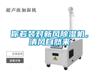 行業新聞你若裝對新風除濕機，清風自然來