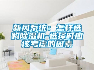 常見問題新風系統(tǒng)：怎樣選購除濕機-選擇時應該考慮的因素
